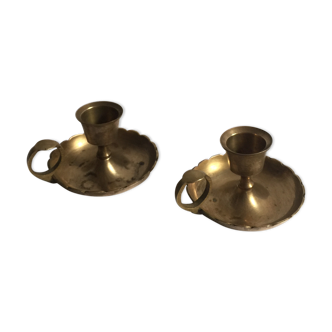 Pair of brass candlesticks
