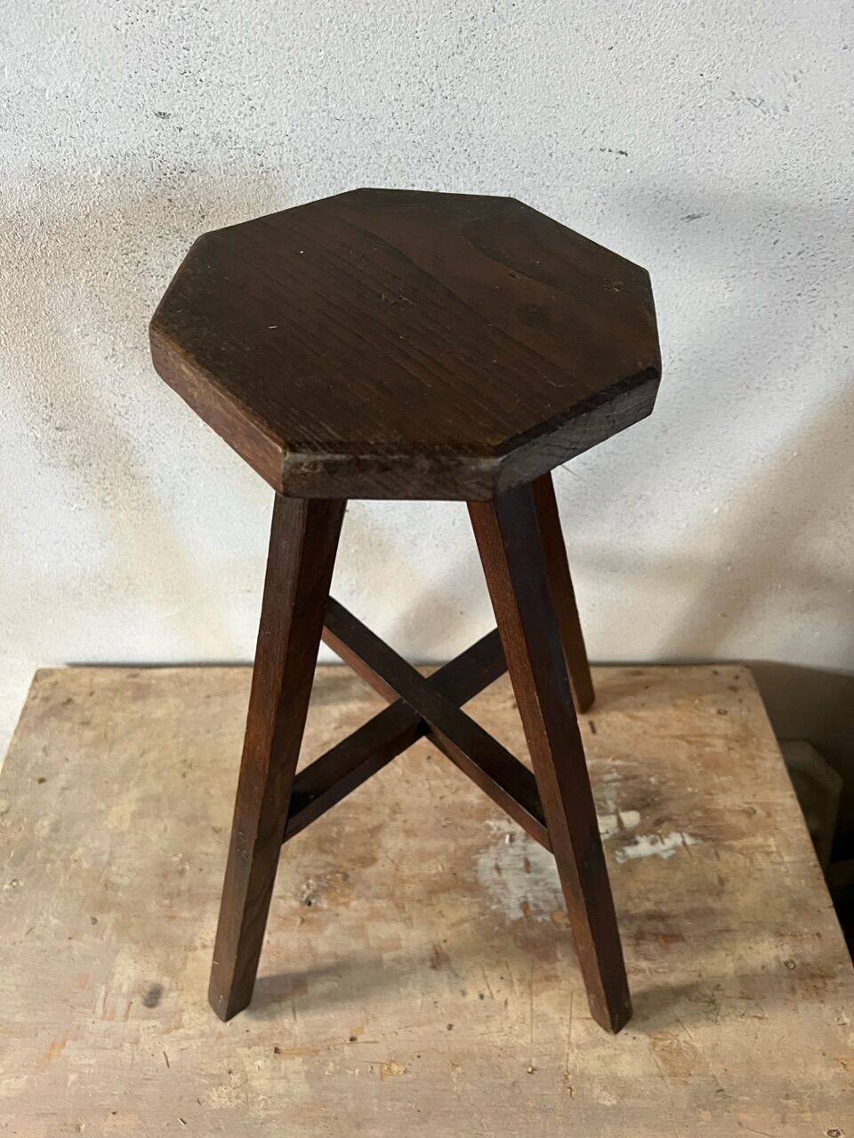 Wooden workshop stool