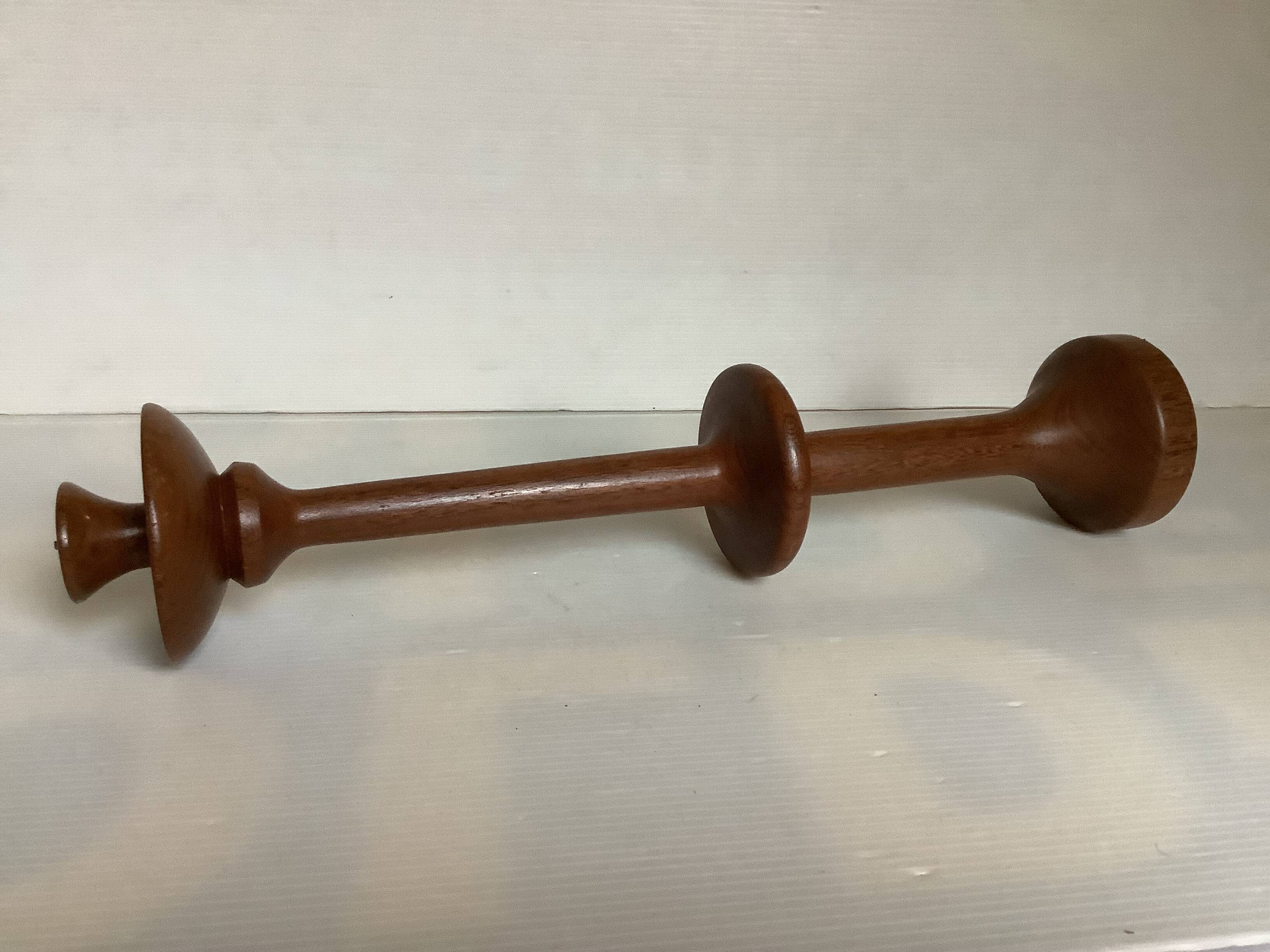 Large Scandinavian teak wood candle holder