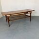 Mid-Century Danish Teak and Rattan Scandinavian Coffee Table, 1950s