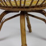 Rattan sewing cart