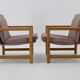 1970s Pair of Beech Armchairs and Coffee Table  by TON, Czechoslovakia