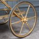 Rolling bar trolley in gold metal and black opaline two trays 1960