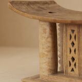 African Ashanti monoxyl stool in solid wood circa 1950