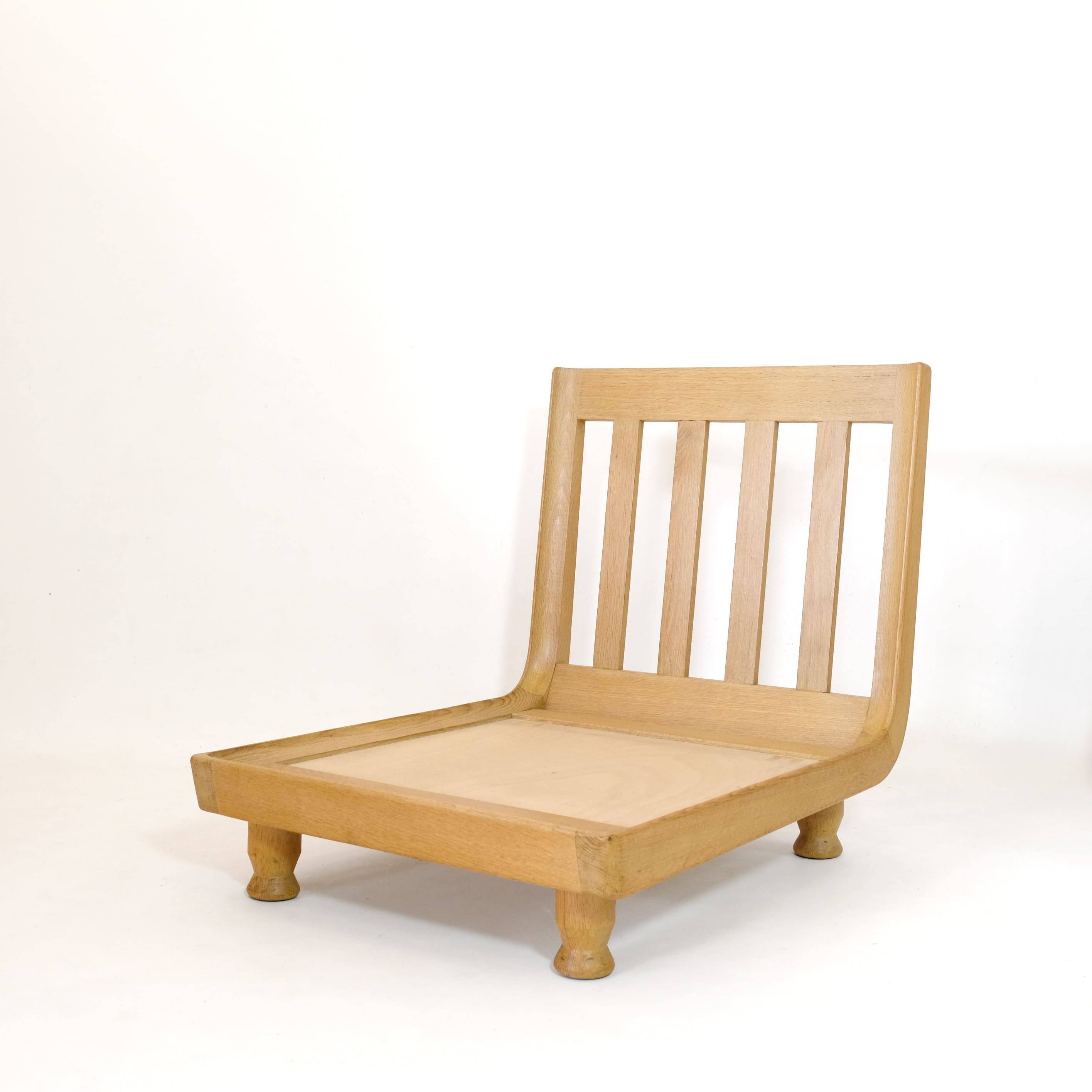 Robert Guillerme & Jacques Chambron, armchair upholstered in beige fabric.