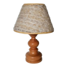 Turned wood lamp, lampshade offered