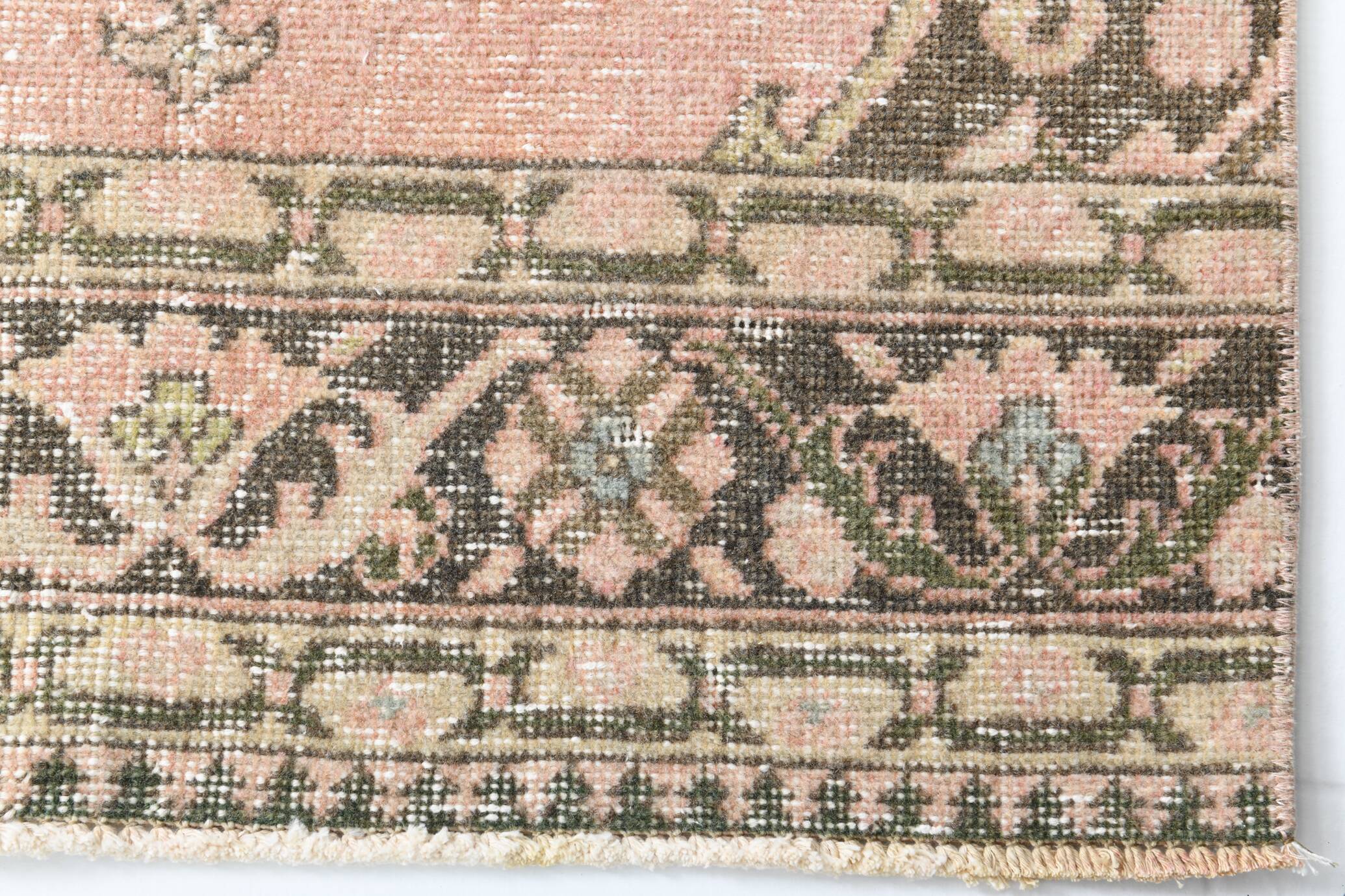 3x12 Pink & Brown Madallion Pattern Persian Runner Rug, 79x382Cm