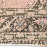 3x12 Pink & Brown Madallion Pattern Persian Runner Rug, 79x382Cm