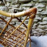 Suite of 4 chairs in rattan Louis Sognot