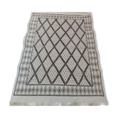 Tapis blanc et gris traditionnel fait main 178x125cm