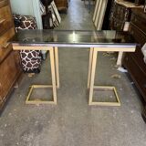 Console année 70 chrome et laiton