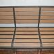 Banc en fer et bois avec des bacs de rangement