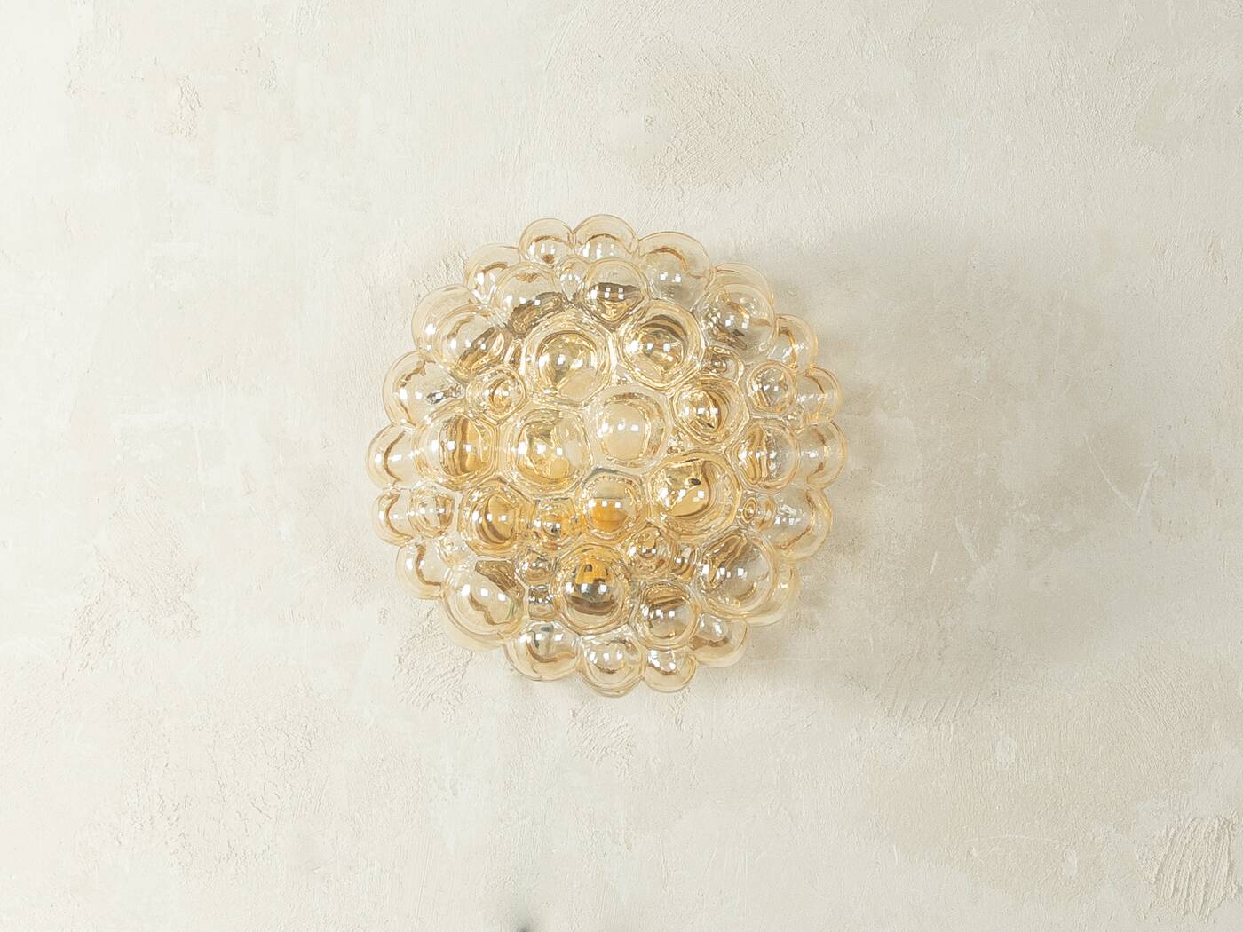 Doria Leuchten wall or ceiling lamp, Space Age design, bubble glass, 1970s