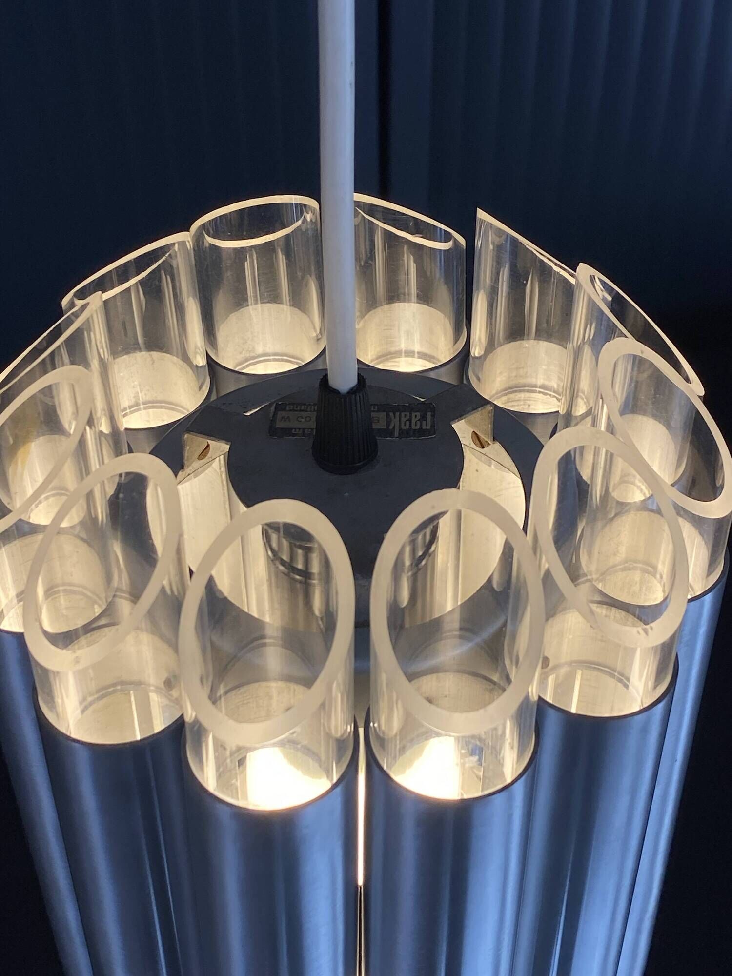 Suspension lamp chandelier ceiling light Aluminium plexi raak septiem B-1205 1960