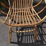 Rattan basket armchair.
