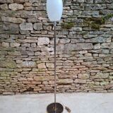 Chrome and brass floor lamp