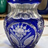Crystal vase, Bohemian, cut.