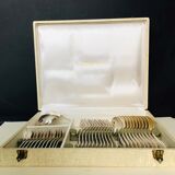 Silver metal housewife modernist model of the 60s (37 pieces)