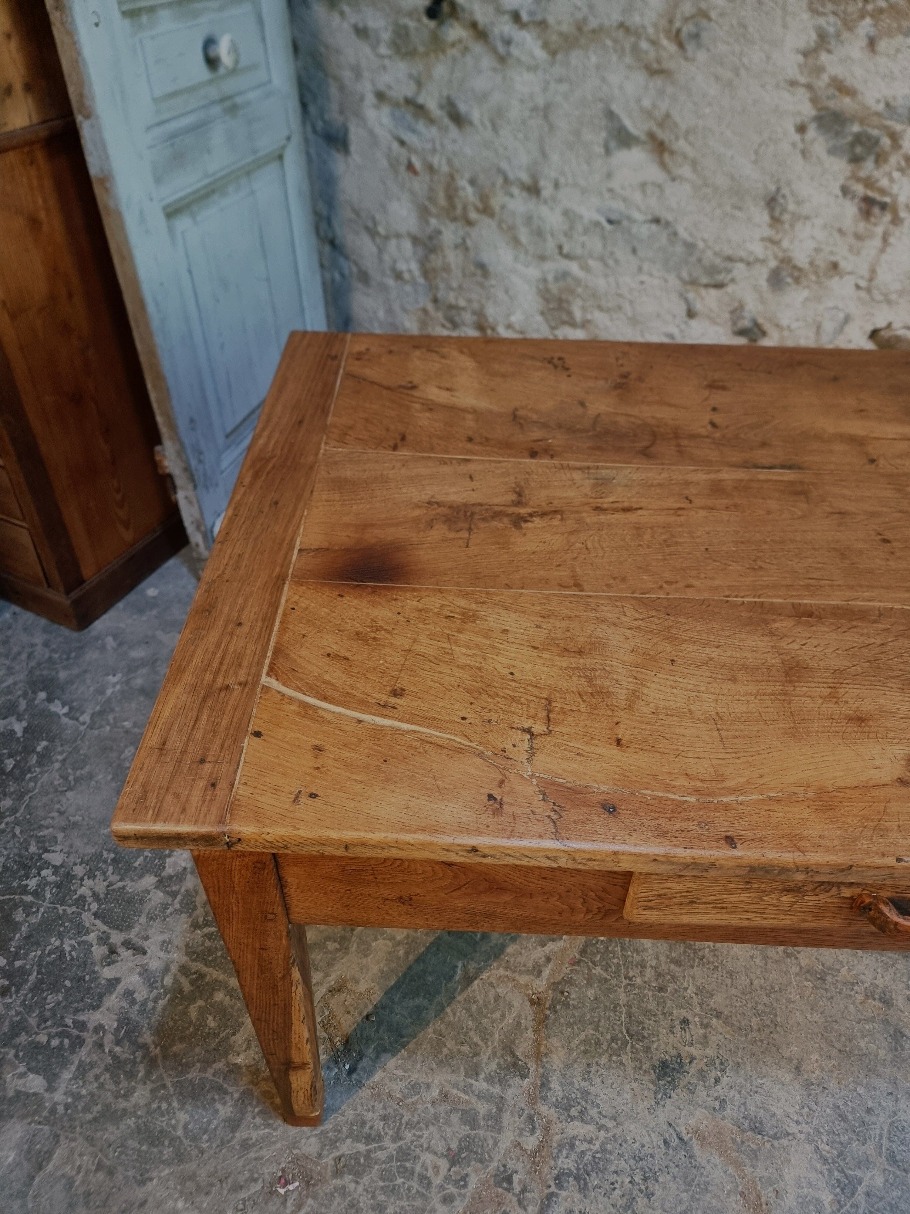 Old oak farmhouse table, dining table, Auvergne, circa 1750–1800