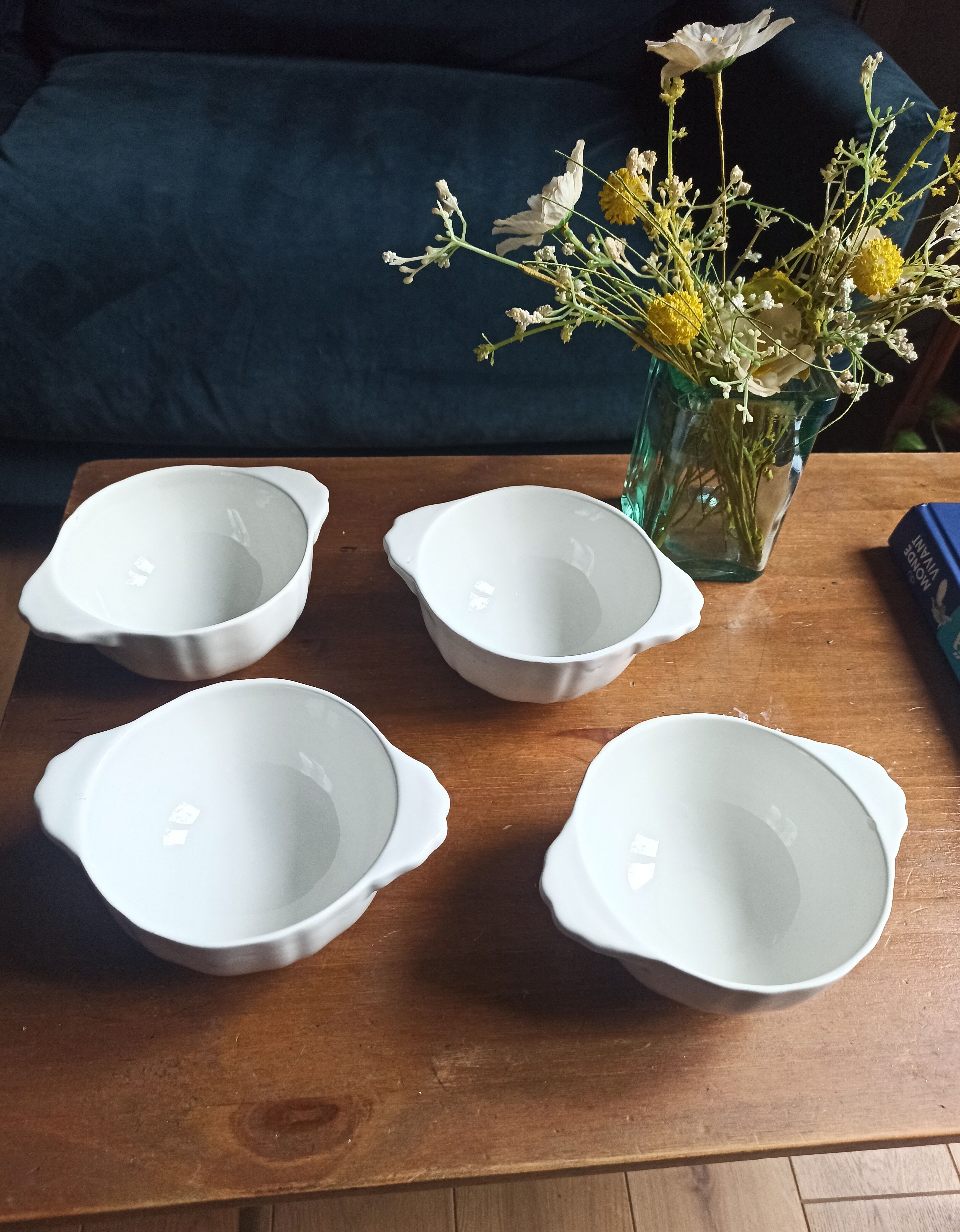 Bols en faience blancs de Gien
