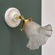 Vintage frosted glass tulip wall light