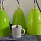 Set of four new electrified green opaline suspensions