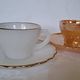 Vintage Fire-King "Swirl" Cup & Saucer Sets – Peach Lustre & Golden Shell