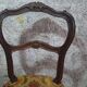 Carved walnut Napoleon III style velvet medallion chair