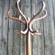 Old wooden parrot coat rack