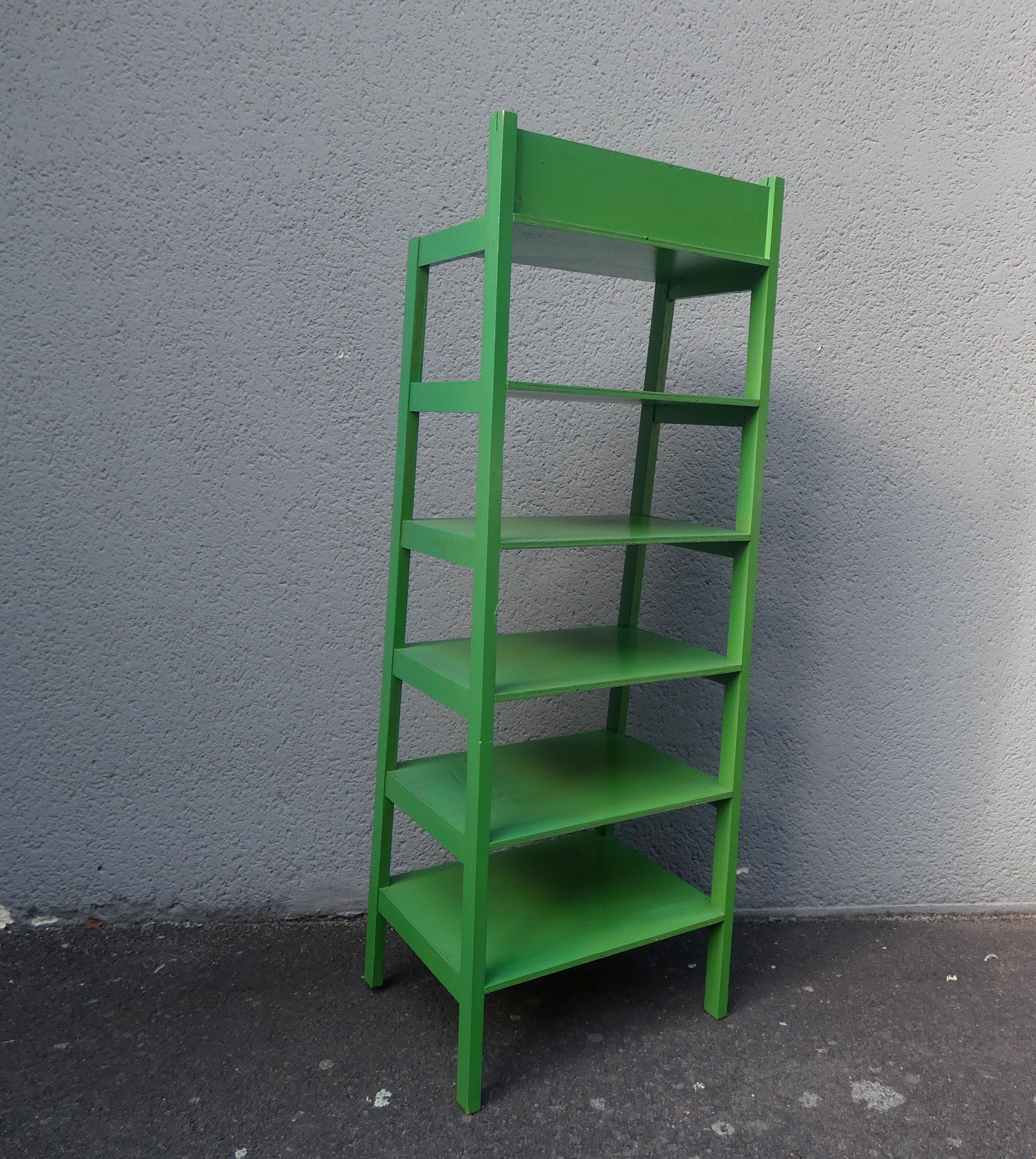 Old wooden shelf store display