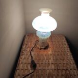 Mid-20th century opaline table lamp, iridescent opal color