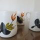 Orangeade set in cracked ceramic, floral pattern from the 60s