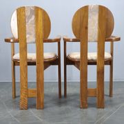 Set of 8 Czech Postmodern Pine Dining Armchairs, 1970s