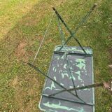 Green iron folding table