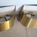 Pair of Staff 1970 wall lights in gold color
