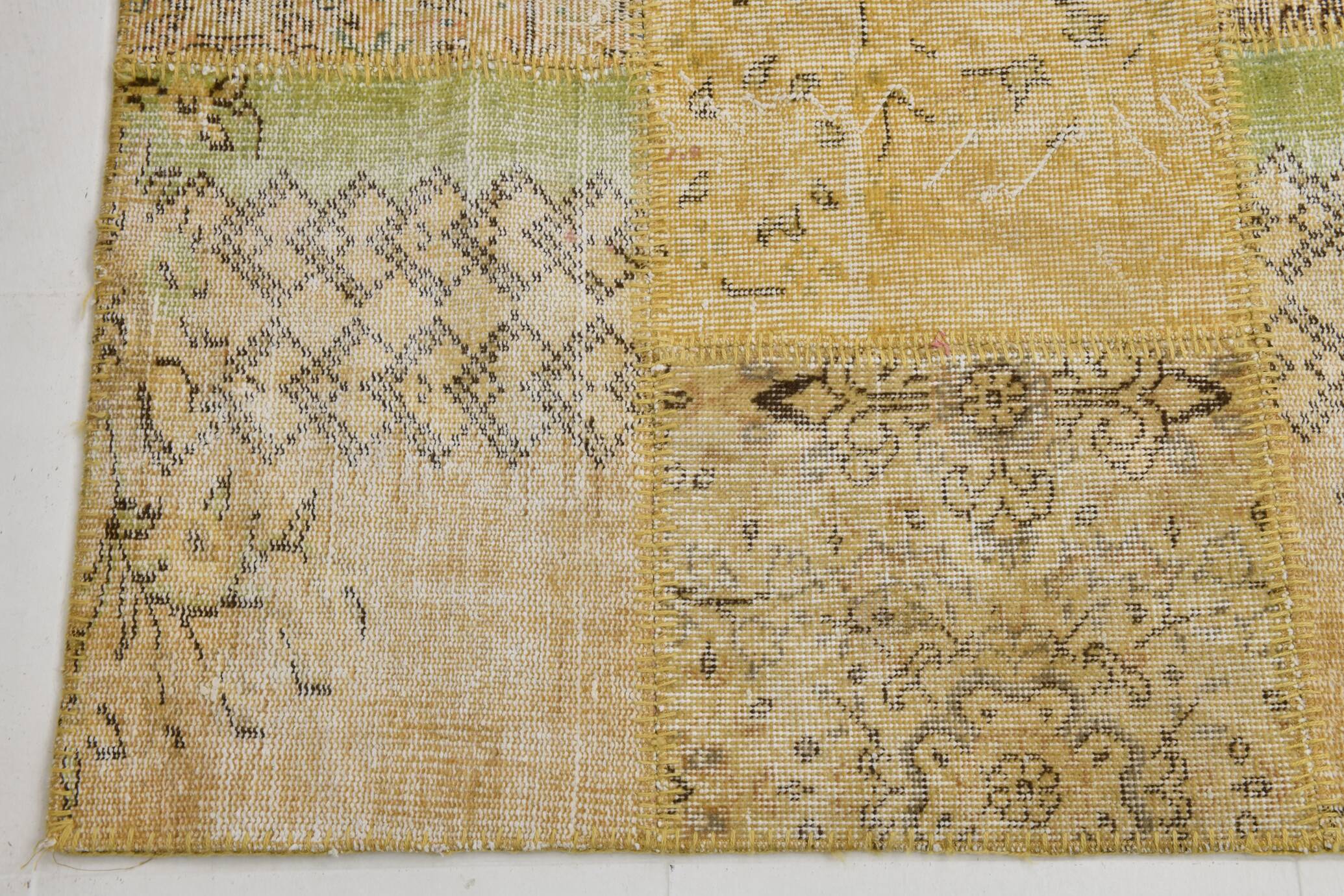 Yellow Mustard Large Vintage Rug, 204x306Cm