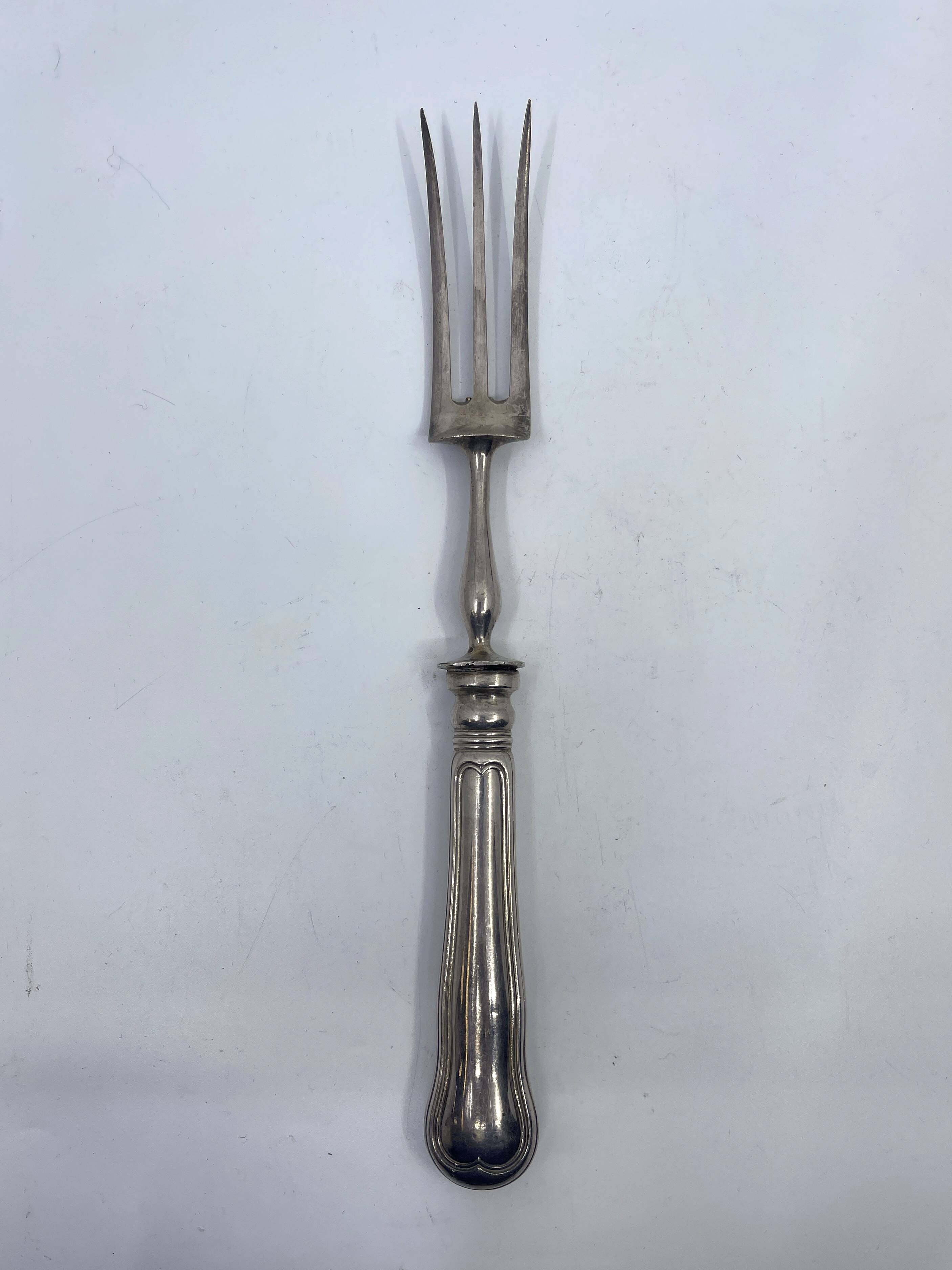 Silver-plated service fork