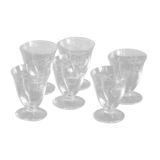Set of 6 aperitif glasses with stylized branch motif