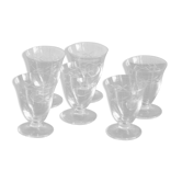 Lot de 6 verres à apéritif motif  de branche stylisée