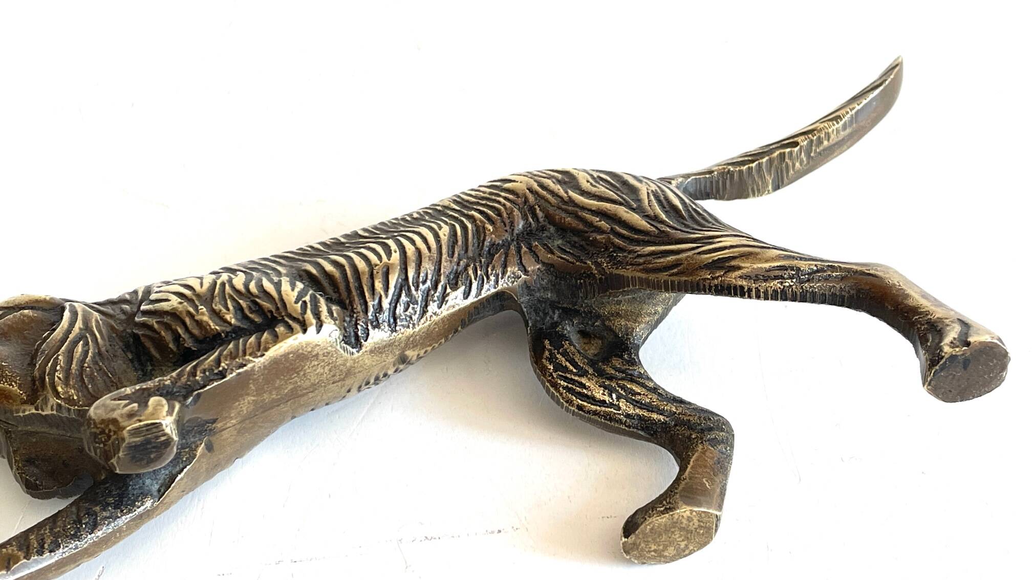 Vintage solid brass decorative dog