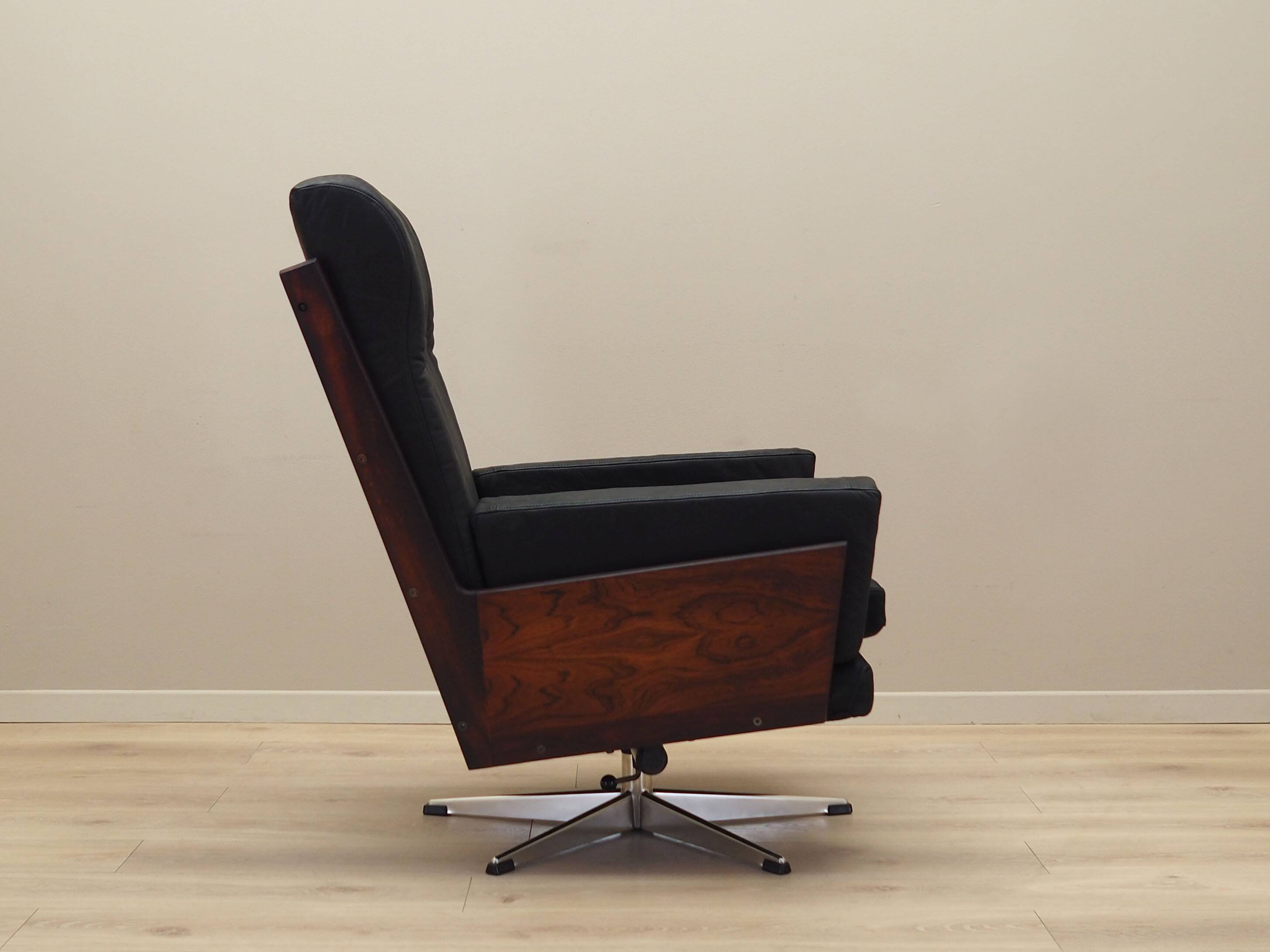 Office leather armchair, Danish design, 1970s, production: Denmark