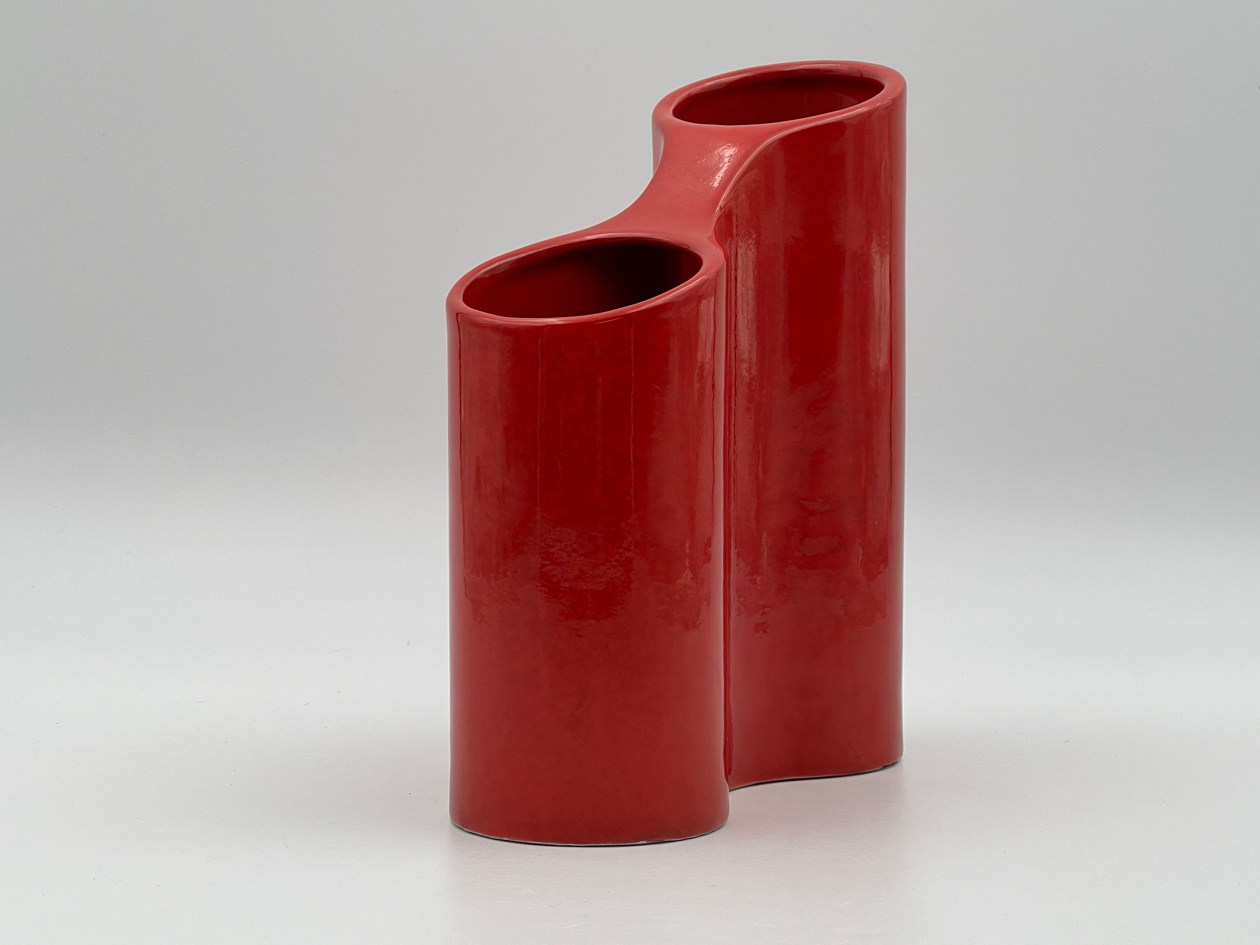 Vintage ceramic vase Gabbianelli style - mid century vase - 70s design