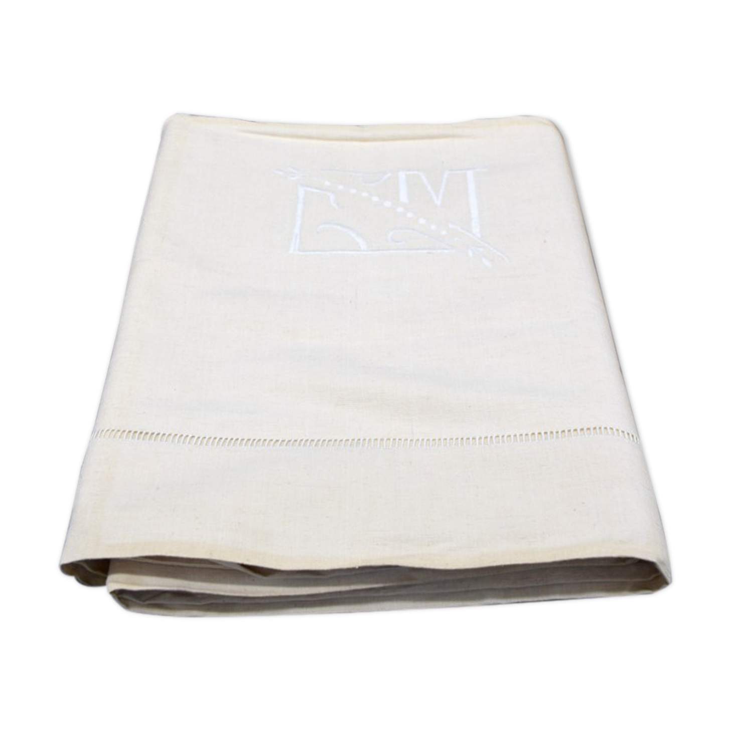 Drap ancien métis et lin XIXe