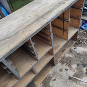 Old industrial workshop locker in fir wood