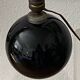 Lampe sphérique, verre opalin noir, Art Déco
