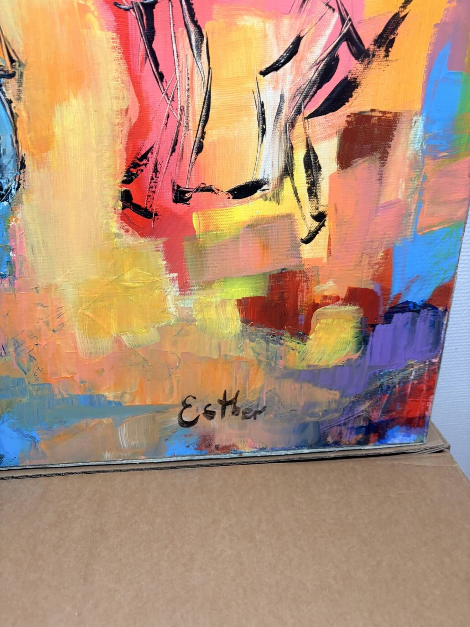 Oil Painting Canvas Deloison Abstract Jazz Musician Dance Party