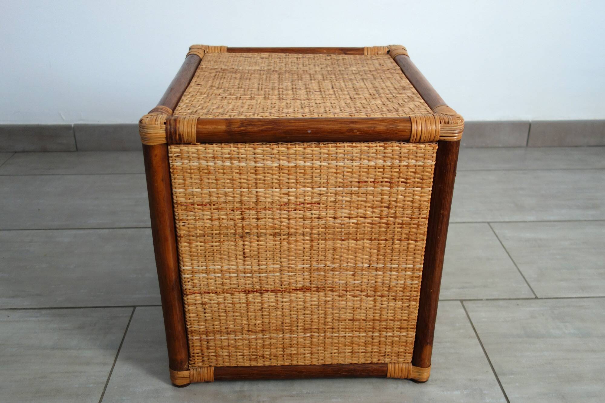 Small vintage rattan cube furniture
