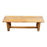 Vintage solid wood farm bench, 115cm