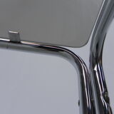 Coffee table with smoked glass top in chromed frame