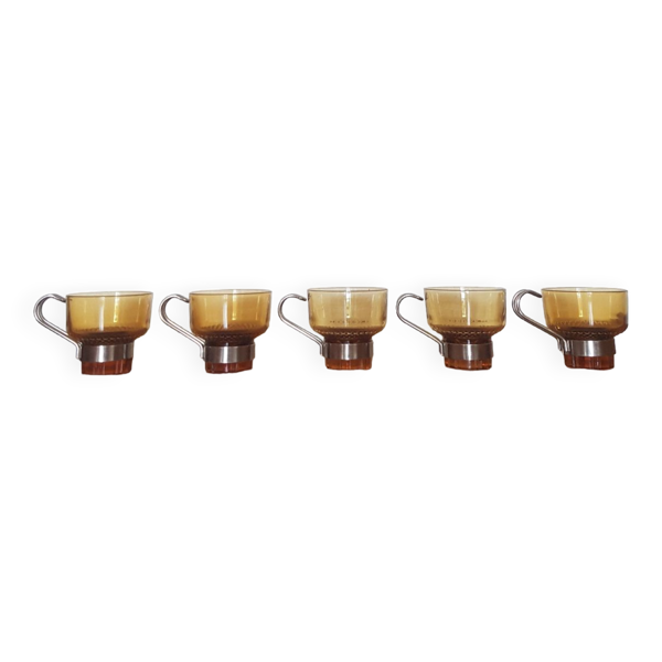 Lot de 5 tasses à café vintage